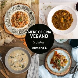 Menú semanal oficina vegano 5 platos Semana 1